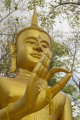 Wall Mural - Buddha, face of budda statue in Phichit province Thailand.