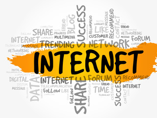 Aufkleber - Internet word cloud, technology business concept background