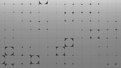 Poster - Abstract 3d render background with animated morphing from square to circle shape and back. Loopable animation of morphing geometry.