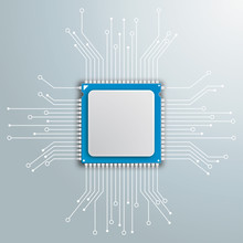 Futuristic Processor Circuit Board Infographic