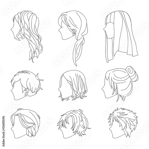 Featured image of post Hair Side View Drawing : This part is usually great for those with square face shapes or diamond face shapes, as it shows off the angles of your face.