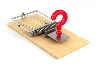 Wall Mural - mousetrap on white background. Isolated 3D image