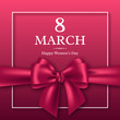 March 8 greeting card for International Womans Day.