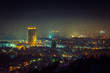 Night cityscape of Almaty city, Kazakhstan. Winter night over th