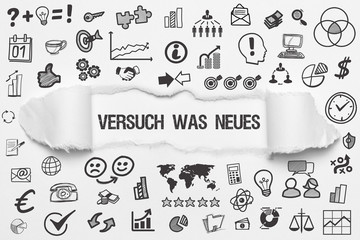 Poster - Versuch was Neues / weißes Papier mit Symbole