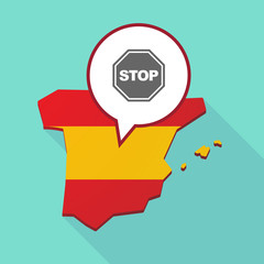 Poster - Map of Spain with  a stop signal