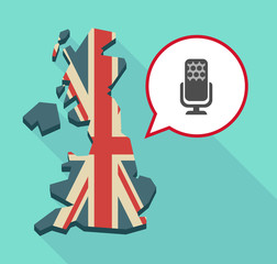 Sticker - Map of UK with  a microphone sign