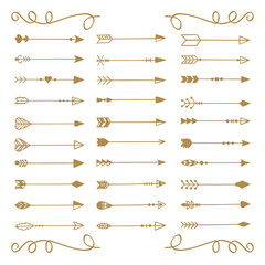 Hand draw arrows set