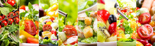 Collage Of Various Salad