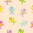 © Alena - Cute colorful monsters Seamless pattern