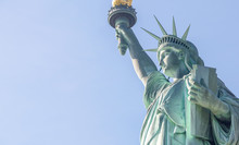 Upward Side View Of Statue Of Liberty, NYC