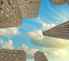 Wall Mural - Upward view of Manhattan Office Buildings and Skyscrapers