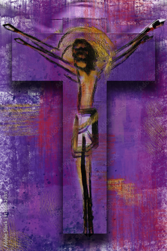 Jesus Christ on the cross - abstract artistic modern background Stock ...