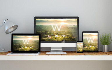 Poster - workplace with website cms theme online responsive website on de