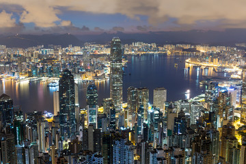 Canvas Print - Hong Kong cityscape at morning