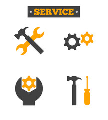 Set of service icons. Flat icons