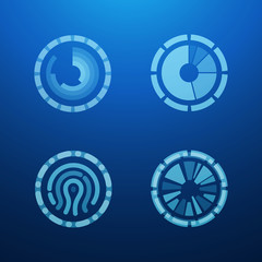 Wall Mural - head-up display, future technology. vector illustration.
