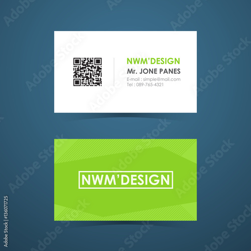 Business card guideline design, concept of green. vector illustr