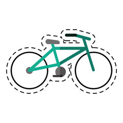 Sticker - bicycle transport ecology -cut line vector illustration eps 10