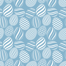 Seamless Pattern. Easter Background. Eggs Ornament Vector Illustration