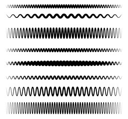 Poster - Wavy, zigzag line set with different level of distortion