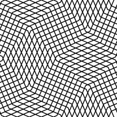 Poster - Seamlessly repeatable geometric monochrome pattern with distorte