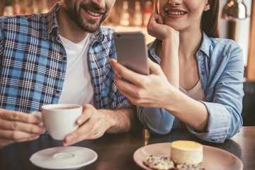 Wall Mural - Couple at the cafe