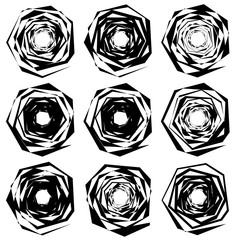 Aufkleber - Set of edgy, chaotic shape in 9 version