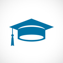 Wall Mural - Mortarboard cap vector icon