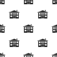 Wall Mural - House icon in black style isolated on white background. Building pattern stock vector illustration.