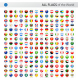 Fototapeta Miasta - All World Round Glossy Vector Flags - Collection