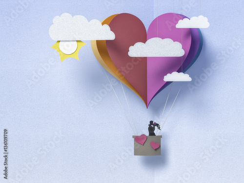 paper balloon and sky with ...