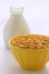 Canvas Print - Healthy corn flakes breakfast