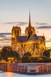 The Cathedral of Notre Dame in Paris at sunset