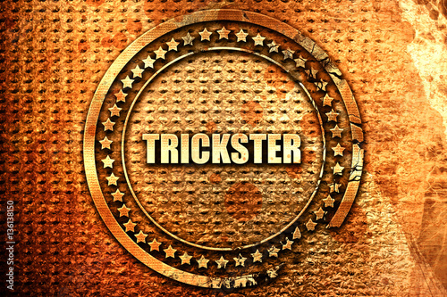 Fotografia, Obraz trickster, 3D rendering, text on metal