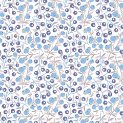Aufkleber - Seamless vector background with berries