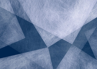 abstract dark blue background of transparent white triangle and square shapes layered in elegant classy design