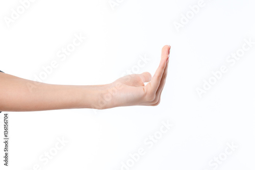 Female Hand Outstretched Forward With Raised Up Fingers Isolated On White Background Stock Photo Adobe Stock Female Hand Outstretched Forward With Raised Up Fingers Isolated On White Background Stock Photo Adobe Stock