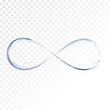 Infinity symbol. Blue water splash transparent. Aqua as not endless and limitless resource, ecological problem concept. vector 3d illustration