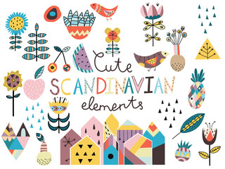 set of cute scandinavian style elements.