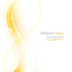 Fototapete - Abstract vector background with transparent orange wavy lines.