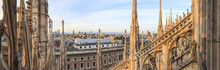 Panoramic View Of Milan From The Dome, Italy