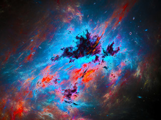 Wall Mural - Colorful nebula with dark matter background