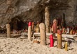 Phallus cave with magic thai lingam amulets symbol of virility and fertility