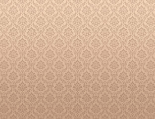 Wall Mural - Brown damask pattern background