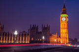 Fototapeta Londyn - Big Ben in Westminster London at night