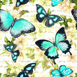 © zzorik - Flowers, butterflies, hand written text note. Watercolor. Seamless pattern