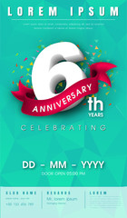 anniversary invitation card template design