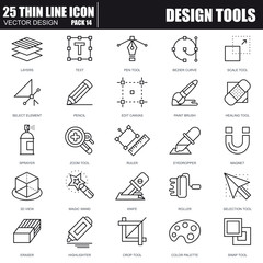 Aufkleber - Thin line design tools icons
