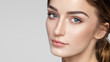 Leinwandbild Motiv Beauty portrait of female face with natural clean skin